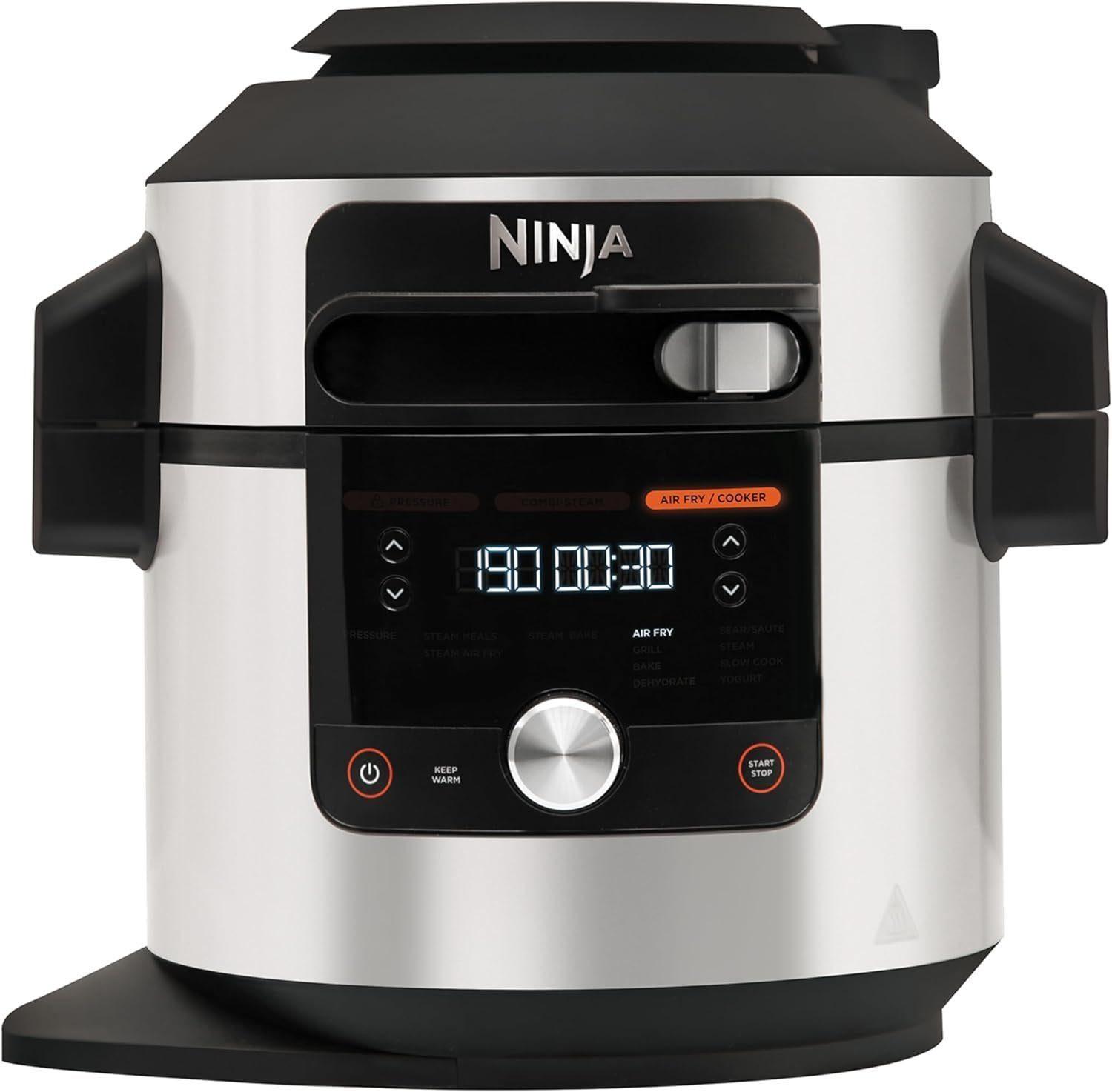 NINJA Multicocina Foodi MAX 12en1 7,5L Olla a presión Freidora de aire caliente, 1000 W, con freidora, eléctrica, sin aceite, Air, Slow Cooker