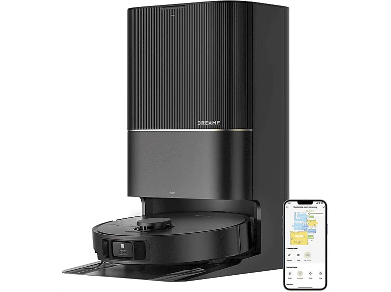 Robot aspirador DREAME X40 Ultra Complete, 75 W, Potencia de succión 12 kPa, Depósito 3,2 l, Autonomía 240 min, Negro