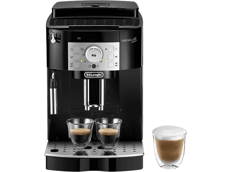 Cafetera superautomática - De'Longhi Magnifica S ECAM22.113.B, 1450 W, 15 bar, Molinillo integrado, Sistema Thermoblock, Vaporizador, Negro